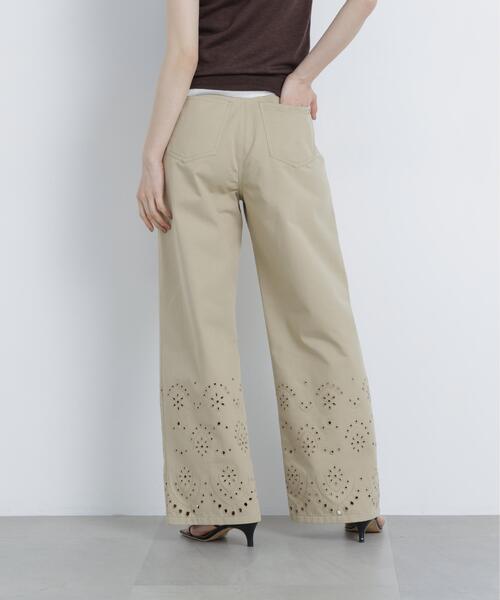 N.(N. Natural Beauty Basic)(エヌエヌナチュラルビューティーベーシック)の「エンブロイダリーツイルパンツ(その他パンツ・レディース・オフホワイト/ベージュ・P/S/MEDIUM)」の18枚目の写真