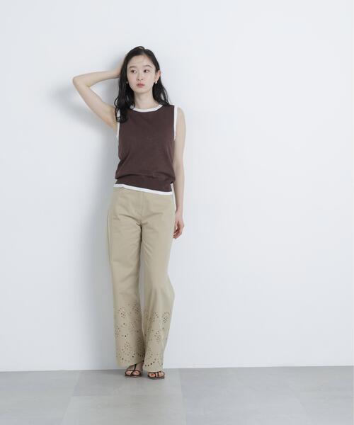 N.(N. Natural Beauty Basic)(エヌエヌナチュラルビューティーベーシック)の「エンブロイダリーツイルパンツ(その他パンツ・レディース・オフホワイト/ベージュ・P/S/MEDIUM)」の20枚目の写真