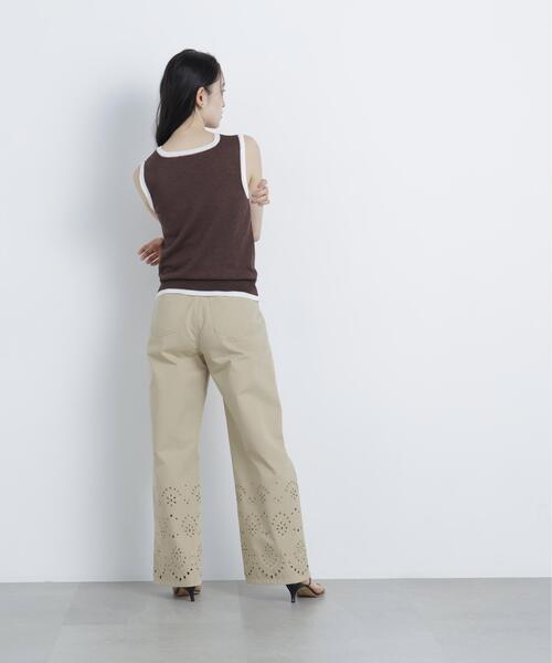 N.(N. Natural Beauty Basic)(エヌエヌナチュラルビューティーベーシック)の「エンブロイダリーツイルパンツ(その他パンツ・レディース・オフホワイト/ベージュ・P/S/MEDIUM)」の21枚目の写真