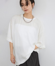 ブライトツイルTシャツライクブラウス / セットアップ対応・ドライタッチ