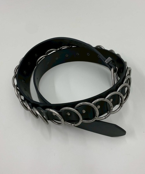 YIKAI LABORATORY(イカイラボラトリー)の「【YIKAI LABORATORY】antiue 00ring calfskin belt / 【イカイラボラトリー】アンティークリングレザーベルト<着用動画あり>(ベルト・メンズ・ブラック・ONE SIZE)」の22枚目の写真