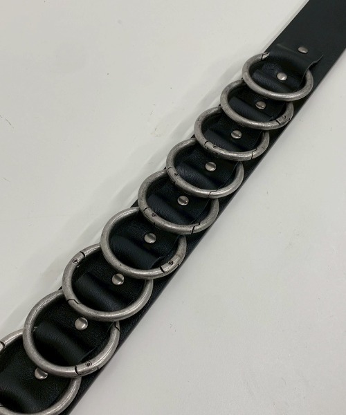 YIKAI LABORATORY(イカイラボラトリー)の「【YIKAI LABORATORY】antiue 00ring calfskin belt / 【イカイラボラトリー】アンティークリングレザーベルト<着用動画あり>(ベルト・メンズ・ブラック・ONE SIZE)」の11枚目の写真