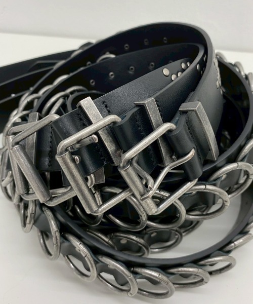 YIKAI LABORATORY(イカイラボラトリー)の「【YIKAI LABORATORY】antiue 00ring calfskin belt / 【イカイラボラトリー】アンティークリングレザーベルト<着用動画あり>(ベルト・メンズ・ブラック・ONE SIZE)」の12枚目の写真