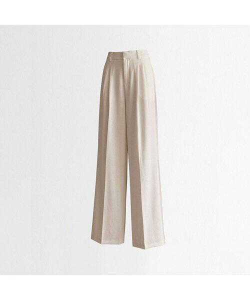 VASCARA(バスカラ)の「Urban Two Tuck Wide Slacks (4colors)(スラックス・レディース・チャコール/ホワイト/ベージュ/ブラック・SMALL/MEDIUM/LARGE)」の4枚目の写真