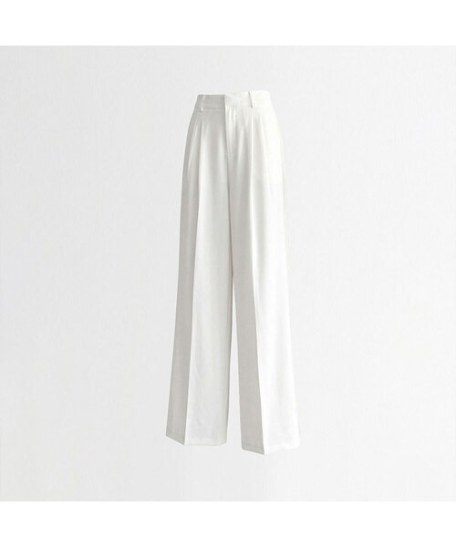 VASCARA(バスカラ)の「Urban Two Tuck Wide Slacks (4colors)(スラックス・レディース・チャコール/ホワイト/ベージュ/ブラック・SMALL/MEDIUM/LARGE)」の2枚目の写真