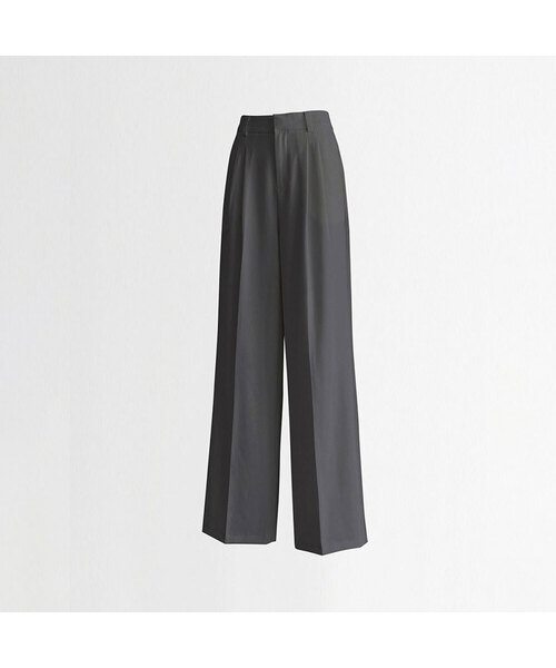 VASCARA(バスカラ)の「Urban Two Tuck Wide Slacks (4colors)(スラックス・レディース・チャコール/ホワイト/ベージュ/ブラック・SMALL/MEDIUM/LARGE)」の3枚目の写真
