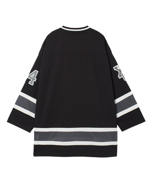 X-girl(エックスガール)の「HOCKEY SHIRT DRESS(ワンピース・レディース・ネイビー/ブラウン/ブラック・M/S)」の4枚目の写真