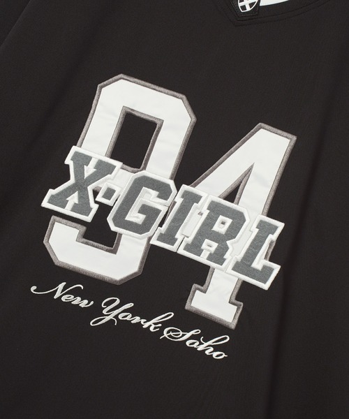 X-girl(エックスガール)の「HOCKEY SHIRT DRESS(ワンピース・レディース・ネイビー/ブラウン/ブラック・M/S)」の6枚目の写真