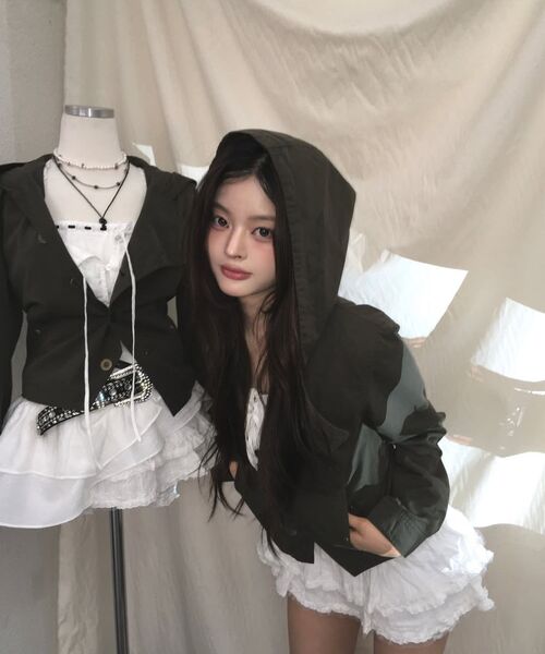 SCHISM INDUCING(スキズムインデューシング)の「SHOEGAZER PARKA KHAKI(ミリタリージャケット・レディース・その他・FREE)」の2枚目の写真
