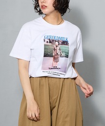 スケートボードフォトプリント 半袖Tシャツ