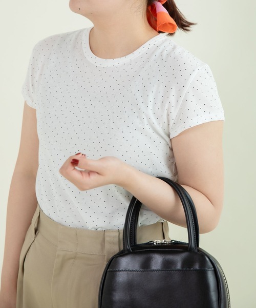 CHILD WOMAN(チャイルドウーマン)の「80/2天竺 DOTプリントフレンチスリーブプルオーバー(Tシャツ/カットソー・レディース・ホワイト・FREE)」の12枚目の写真