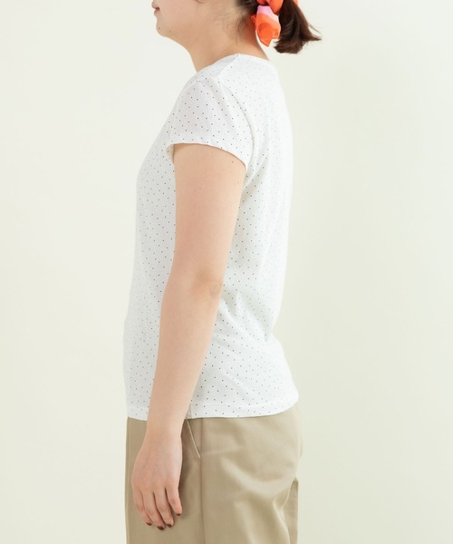 CHILD WOMAN(チャイルドウーマン)の「80/2天竺 DOTプリントフレンチスリーブプルオーバー(Tシャツ/カットソー・レディース・ホワイト・FREE)」の20枚目の写真