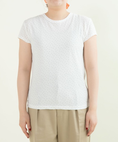 CHILD WOMAN(チャイルドウーマン)の「80/2天竺 DOTプリントフレンチスリーブプルオーバー(Tシャツ/カットソー・レディース・ホワイト・FREE)」の19枚目の写真