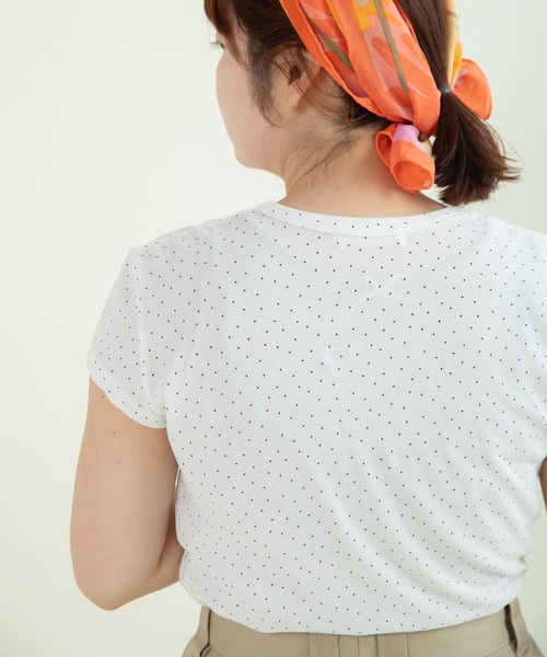 CHILD WOMAN(チャイルドウーマン)の「80/2天竺 DOTプリントフレンチスリーブプルオーバー(Tシャツ/カットソー・レディース・ホワイト・FREE)」の15枚目の写真