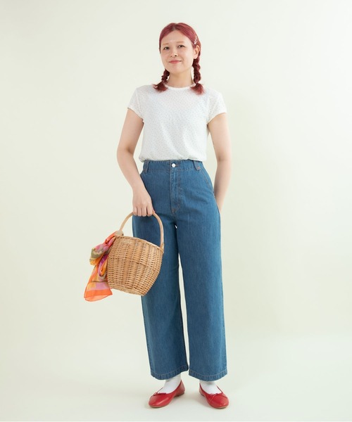 CHILD WOMAN(チャイルドウーマン)の「80/2天竺 DOTプリントフレンチスリーブプルオーバー(Tシャツ/カットソー・レディース・ホワイト・FREE)」の8枚目の写真
