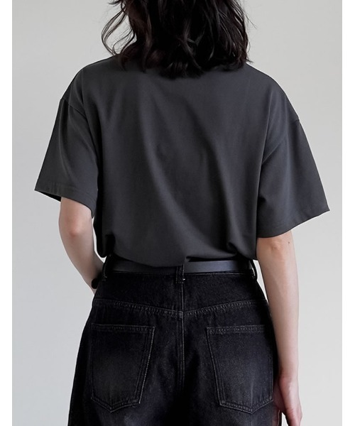 Re:EDIT（リエディ）の「[UVカット][接触冷感]レース刺繍ロゴTシャツ（Tシャツ/カットソー・レディース・ブラック/チャコールグレー/オフホワイト・FREE）」の15枚目の写真