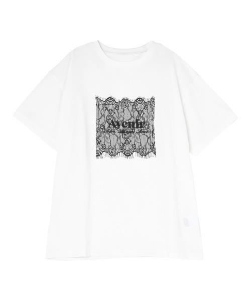 Re:EDIT（リエディ）の「[UVカット][接触冷感]レース刺繍ロゴTシャツ（Tシャツ/カットソー・レディース・ブラック/チャコールグレー/オフホワイト・FREE）」の22枚目の写真