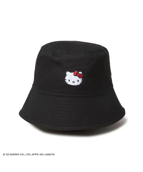 NEW ERA(ニューエラ)の「ニューエラ【NEW ERA】- ハローキテ バケットハット 【BUCKET01 SB KITTY FACE BLACK 14348609】(ハット・レディース・ブラック・S/M/M/L)」の2枚目の写真