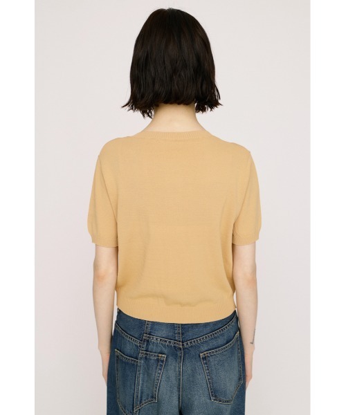 SLY（スライ）の「ARGYLE FRONT BUTTON KNIT TOPS アーガイルフロントボタンニットトップス 春服 夏服 サマーニット（ニット/セーター・レディース・オレンジ系その他/杢グレー・FREE）」の11枚目の写真