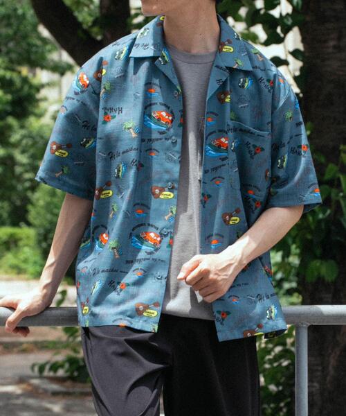 ITEMS URBANRESEARCH(アイテムズ アーバンリサーチ)の「アロハプリントオープンカラー半袖シャツ(シャツ/ブラウス・メンズ・グレー系その他/ベージュ/ブラウン・LARGE/MEDIUM)」の2枚目の写真