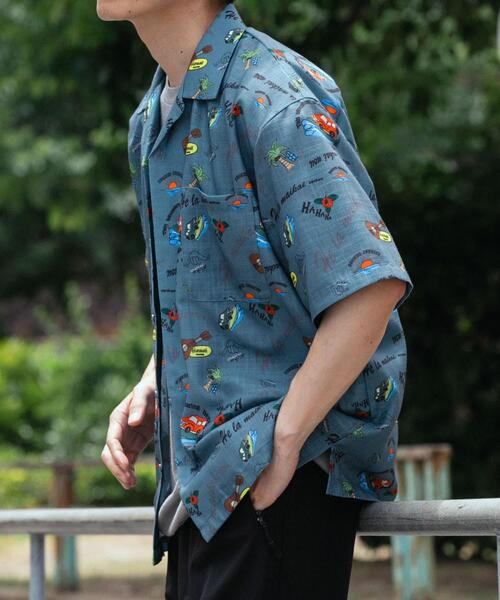 ITEMS URBANRESEARCH(アイテムズ アーバンリサーチ)の「アロハプリントオープンカラー半袖シャツ(シャツ/ブラウス・メンズ・グレー系その他/ベージュ/ブラウン・LARGE/MEDIUM)」の5枚目の写真