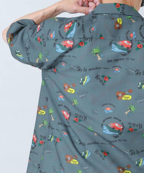 ITEMS URBANRESEARCH(アイテムズ アーバンリサーチ)の「アロハプリントオープンカラー半袖シャツ(シャツ/ブラウス・メンズ・グレー系その他/ベージュ/ブラウン・LARGE/MEDIUM)」の7枚目の写真