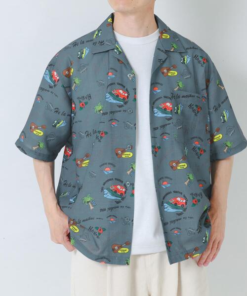 ITEMS URBANRESEARCH(アイテムズ アーバンリサーチ)の「アロハプリントオープンカラー半袖シャツ(シャツ/ブラウス・メンズ・グレー系その他/ベージュ/ブラウン・LARGE/MEDIUM)」の9枚目の写真