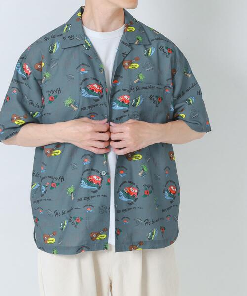 ITEMS URBANRESEARCH(アイテムズ アーバンリサーチ)の「アロハプリントオープンカラー半袖シャツ(シャツ/ブラウス・メンズ・グレー系その他/ベージュ/ブラウン・LARGE/MEDIUM)」の10枚目の写真