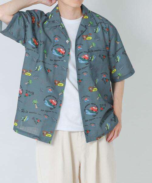 ITEMS URBANRESEARCH(アイテムズ アーバンリサーチ)の「アロハプリントオープンカラー半袖シャツ(シャツ/ブラウス・メンズ・グレー系その他/ベージュ/ブラウン・LARGE/MEDIUM)」の11枚目の写真