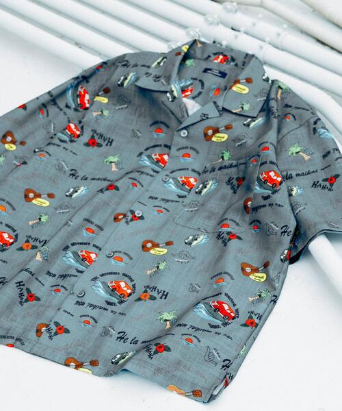 ITEMS URBANRESEARCH(アイテムズ アーバンリサーチ)の「アロハプリントオープンカラー半袖シャツ(シャツ/ブラウス・メンズ・グレー系その他/ベージュ/ブラウン・LARGE/MEDIUM)」の13枚目の写真
