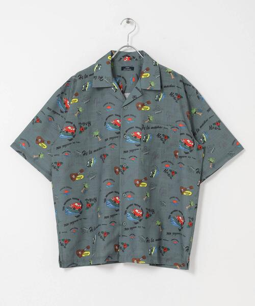 ITEMS URBANRESEARCH(アイテムズ アーバンリサーチ)の「アロハプリントオープンカラー半袖シャツ(シャツ/ブラウス・メンズ・グレー系その他/ベージュ/ブラウン・LARGE/MEDIUM)」の14枚目の写真