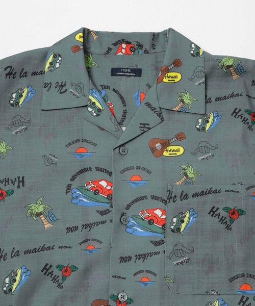 ITEMS URBANRESEARCH(アイテムズ アーバンリサーチ)の「アロハプリントオープンカラー半袖シャツ(シャツ/ブラウス・メンズ・グレー系その他/ベージュ/ブラウン・LARGE/MEDIUM)」の15枚目の写真