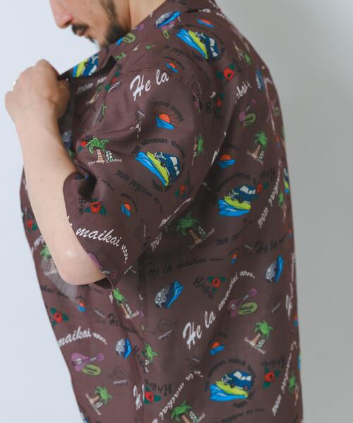 ITEMS URBANRESEARCH(アイテムズ アーバンリサーチ)の「アロハプリントオープンカラー半袖シャツ(シャツ/ブラウス・メンズ・グレー系その他/ベージュ/ブラウン・LARGE/MEDIUM)」の17枚目の写真