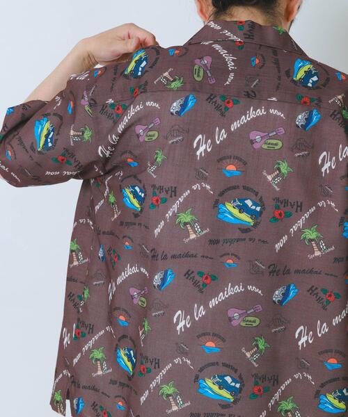ITEMS URBANRESEARCH(アイテムズ アーバンリサーチ)の「アロハプリントオープンカラー半袖シャツ(シャツ/ブラウス・メンズ・グレー系その他/ベージュ/ブラウン・LARGE/MEDIUM)」の18枚目の写真