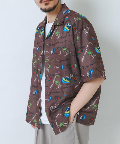 ITEMS URBANRESEARCH(アイテムズ アーバンリサーチ)の「アロハプリントオープンカラー半袖シャツ(シャツ/ブラウス・メンズ・グレー系その他/ベージュ/ブラウン・LARGE/MEDIUM)」の19枚目の写真