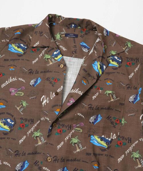ITEMS URBANRESEARCH(アイテムズ アーバンリサーチ)の「アロハプリントオープンカラー半袖シャツ(シャツ/ブラウス・メンズ・グレー系その他/ベージュ/ブラウン・LARGE/MEDIUM)」の22枚目の写真
