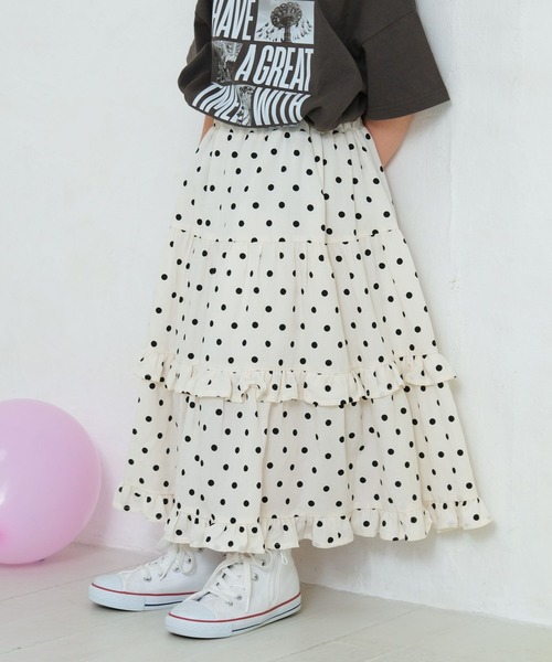 LEPSIM（レプシィム）の「【KIDS】アソートフリルスカート　671858（スカート・キッズ・ブラック/アイボリー・120/130/140）」の2枚目の写真