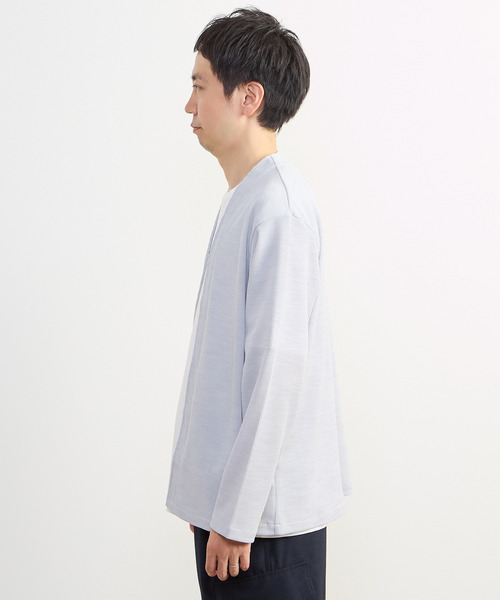 MEN'S MELROSE（メンズメルローズ）の「リランチェワッフルボタンレスカーディガン（カーディガン/ボレロ・メンズ・チャコールグレー/ネイビー/ライトグレー・2/3/4）」の10枚目の写真