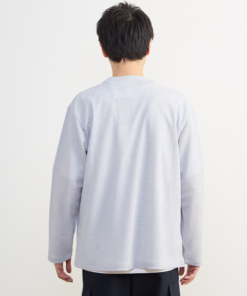 MEN'S MELROSE（メンズメルローズ）の「リランチェワッフルボタンレスカーディガン（カーディガン/ボレロ・メンズ・チャコールグレー/ネイビー/ライトグレー・2/3/4）」の9枚目の写真