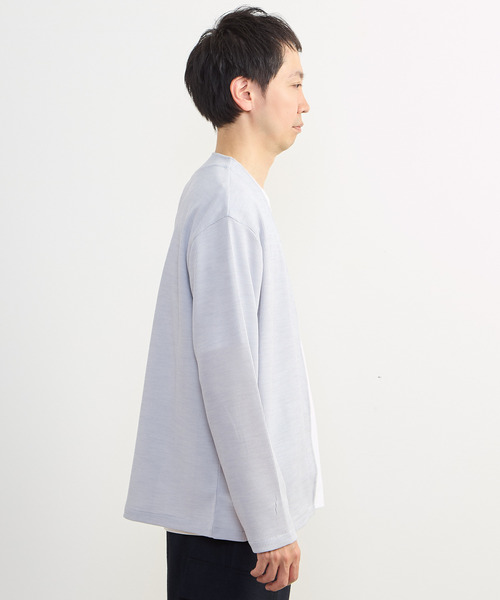 MEN'S MELROSE（メンズメルローズ）の「リランチェワッフルボタンレスカーディガン（カーディガン/ボレロ・メンズ・チャコールグレー/ネイビー/ライトグレー・2/3/4）」の8枚目の写真