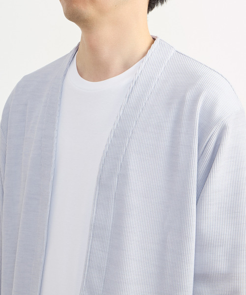 MEN'S MELROSE（メンズメルローズ）の「リランチェワッフルボタンレスカーディガン（カーディガン/ボレロ・メンズ・チャコールグレー/ネイビー/ライトグレー・2/3/4）」の7枚目の写真