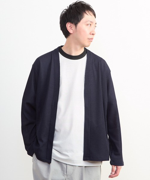 MEN'S MELROSE（メンズメルローズ）の「リランチェワッフルボタンレスカーディガン（カーディガン/ボレロ・メンズ・チャコールグレー/ネイビー/ライトグレー・2/3/4）」の14枚目の写真