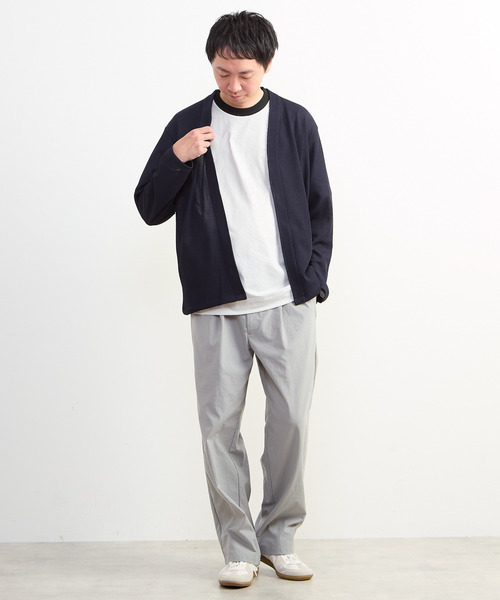 MEN'S MELROSE（メンズメルローズ）の「リランチェワッフルボタンレスカーディガン（カーディガン/ボレロ・メンズ・チャコールグレー/ネイビー/ライトグレー・2/3/4）」の12枚目の写真