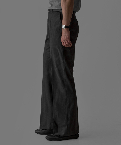 BOWLOW PRODUCT（バウロープロダクト）の「サマー ストライプ セミフレア スラックス [グレーST]（スラックス・メンズ・その他・MEDIUM/LARGE/X-LARGE）」の4枚目の写真