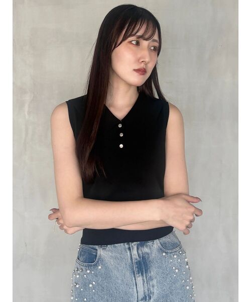 MERCURYDUO（マーキュリーデュオ）の「ポロノースリニット（ニット/セーター・レディース・ブラック/ネイビー/オフホワイト・FREE）」の16枚目の写真