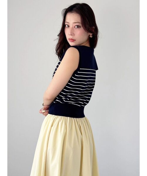 MERCURYDUO（マーキュリーデュオ）の「ポロノースリニット（ニット/セーター・レディース・ブラック/ネイビー/オフホワイト・FREE）」の21枚目の写真