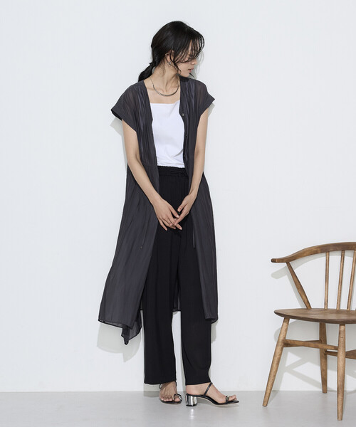 COMME CA(コムサ)の「〔 TALLサイズ 〕 ファインコットンフライス 2WAYインナー(タンクトップ・レディース・ブラック・15号)」の4枚目の写真