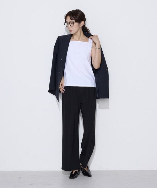 COMME CA(コムサ)の「〔 TALLサイズ 〕 ファインコットンフライス 2WAYインナー(タンクトップ・レディース・ブラック・15号)」の5枚目の写真