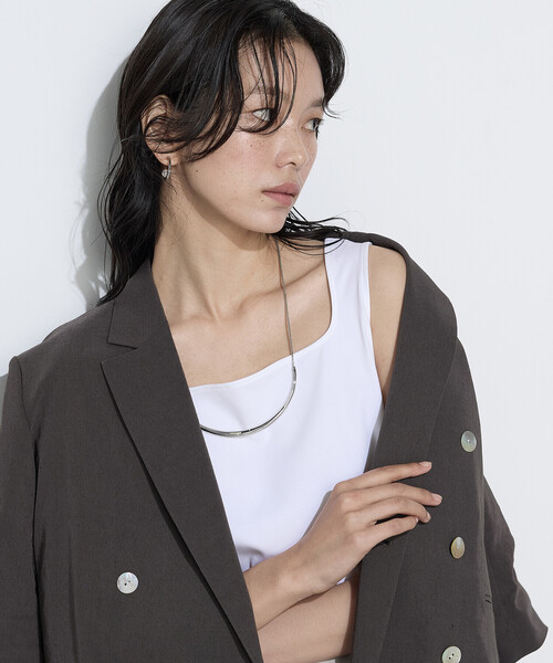 COMME CA(コムサ)の「〔 TALLサイズ 〕 ファインコットンフライス 2WAYインナー(タンクトップ・レディース・ブラック・15号)」の6枚目の写真