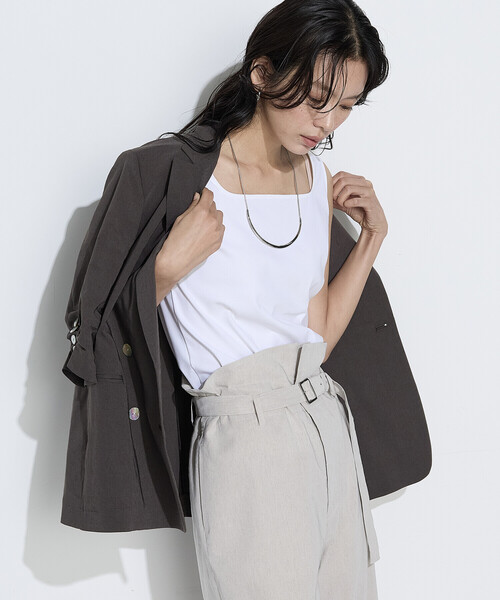 COMME CA(コムサ)の「〔 TALLサイズ 〕 ファインコットンフライス 2WAYインナー(タンクトップ・レディース・ブラック・15号)」の7枚目の写真